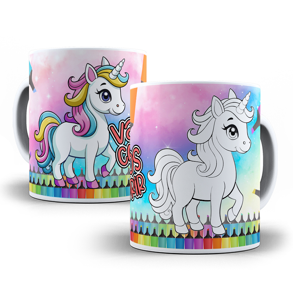 8 Artes para Canecas Unicornio para Colorir Arquivo em Jpg  5