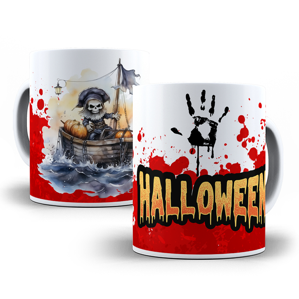 16 Artes para Canecas Dia das Bruxas Filme Halloween Arquivo em Png 1