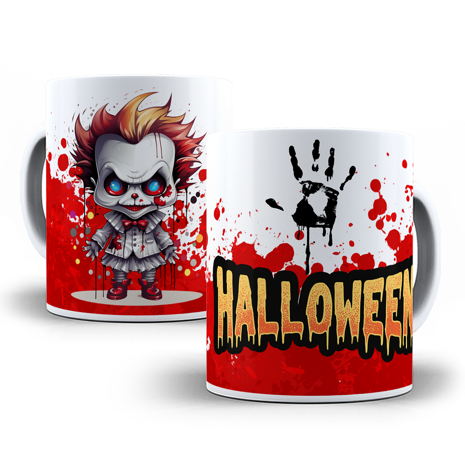 16 Artes para Canecas Dia das Bruxas Filme Halloween Arquivo em Png 8