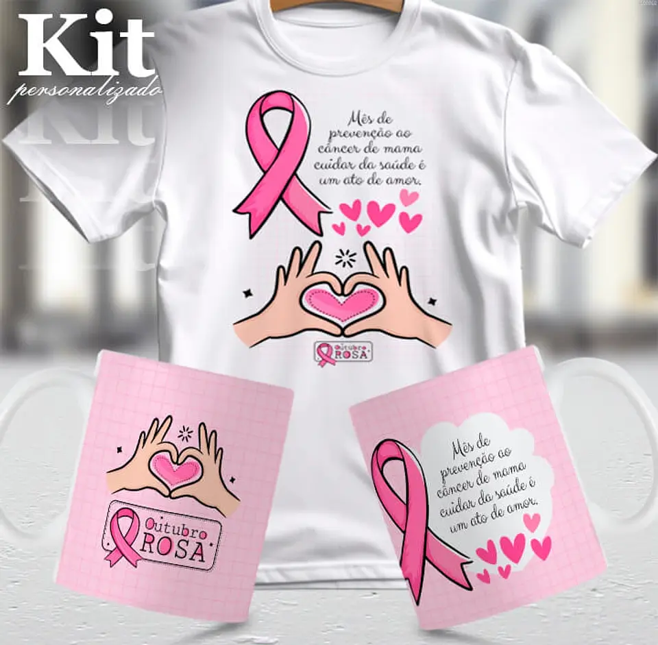 22 Artes para Canecas e Camisa Outubro Rosa Arquivo Editável 2