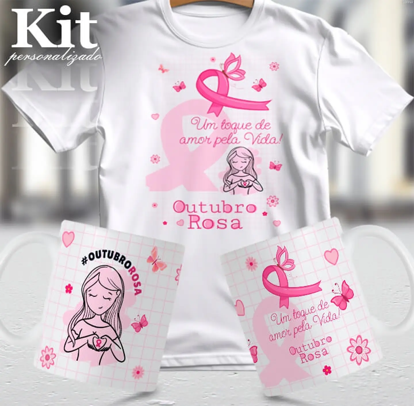 22 Artes para Canecas e Camisa Outubro Rosa Arquivo Editável 4