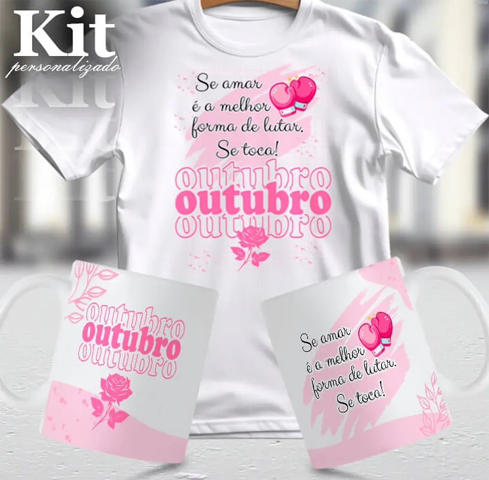 22 Artes para Canecas e Camisa Outubro Rosa Arquivo Editável 5