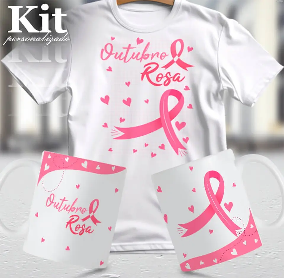 22 Artes para Canecas e Camisa Outubro Rosa Arquivo Editável 6