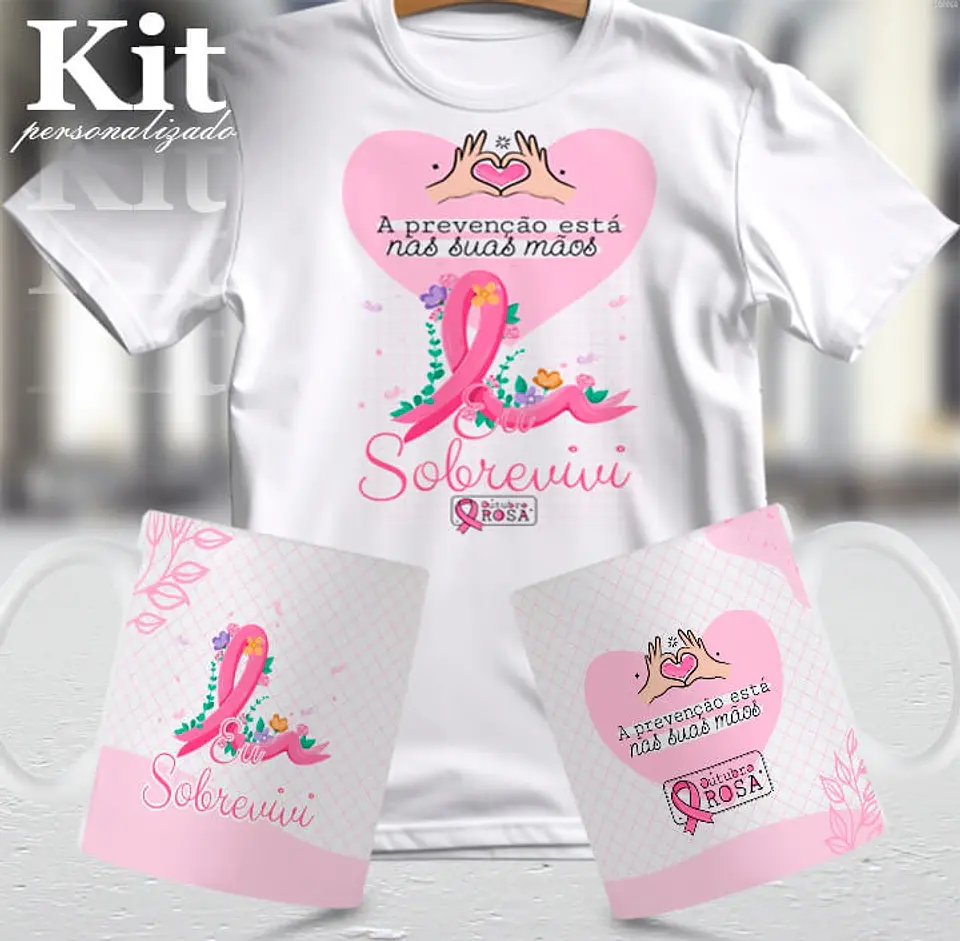 22 Artes para Canecas e Camisa Outubro Rosa Arquivo Editável 7