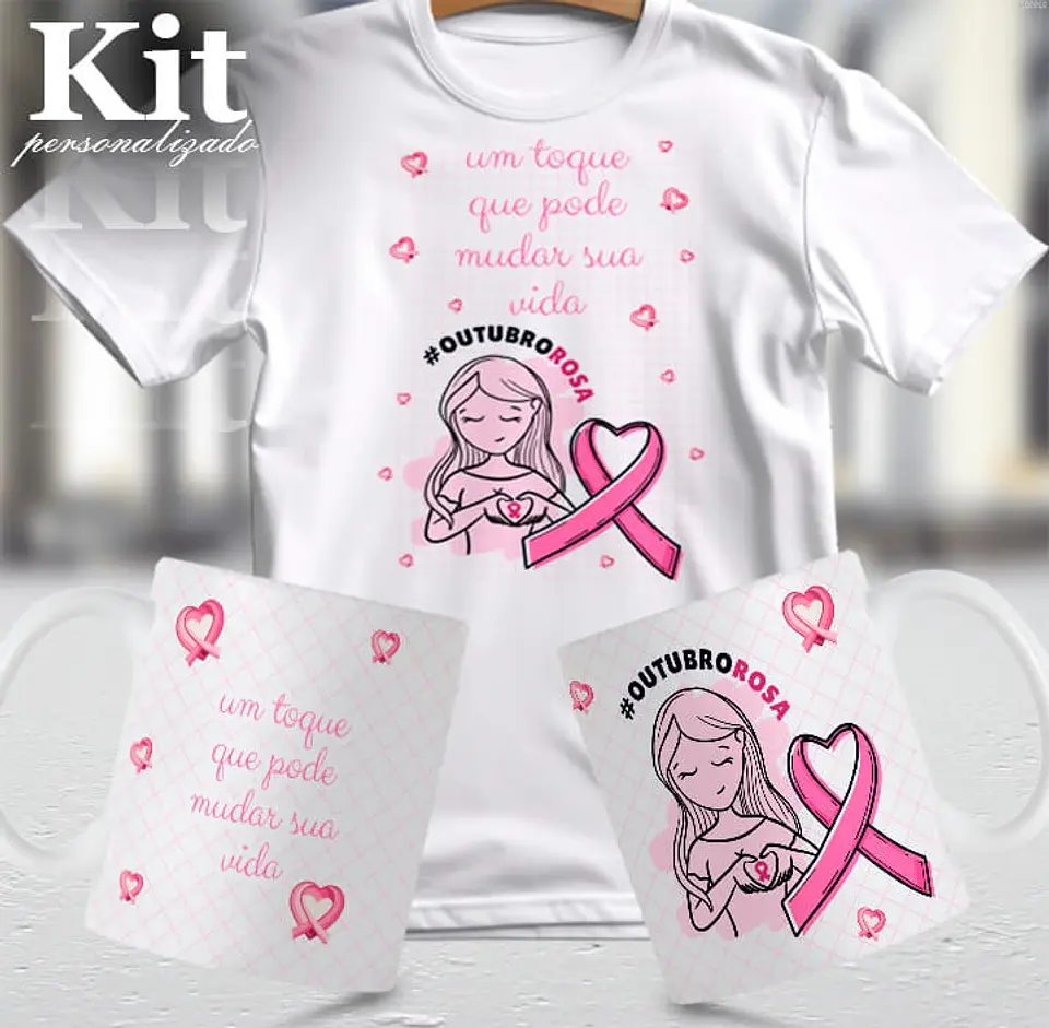 22 Artes para Canecas e Camisa Outubro Rosa Arquivo Editável 8