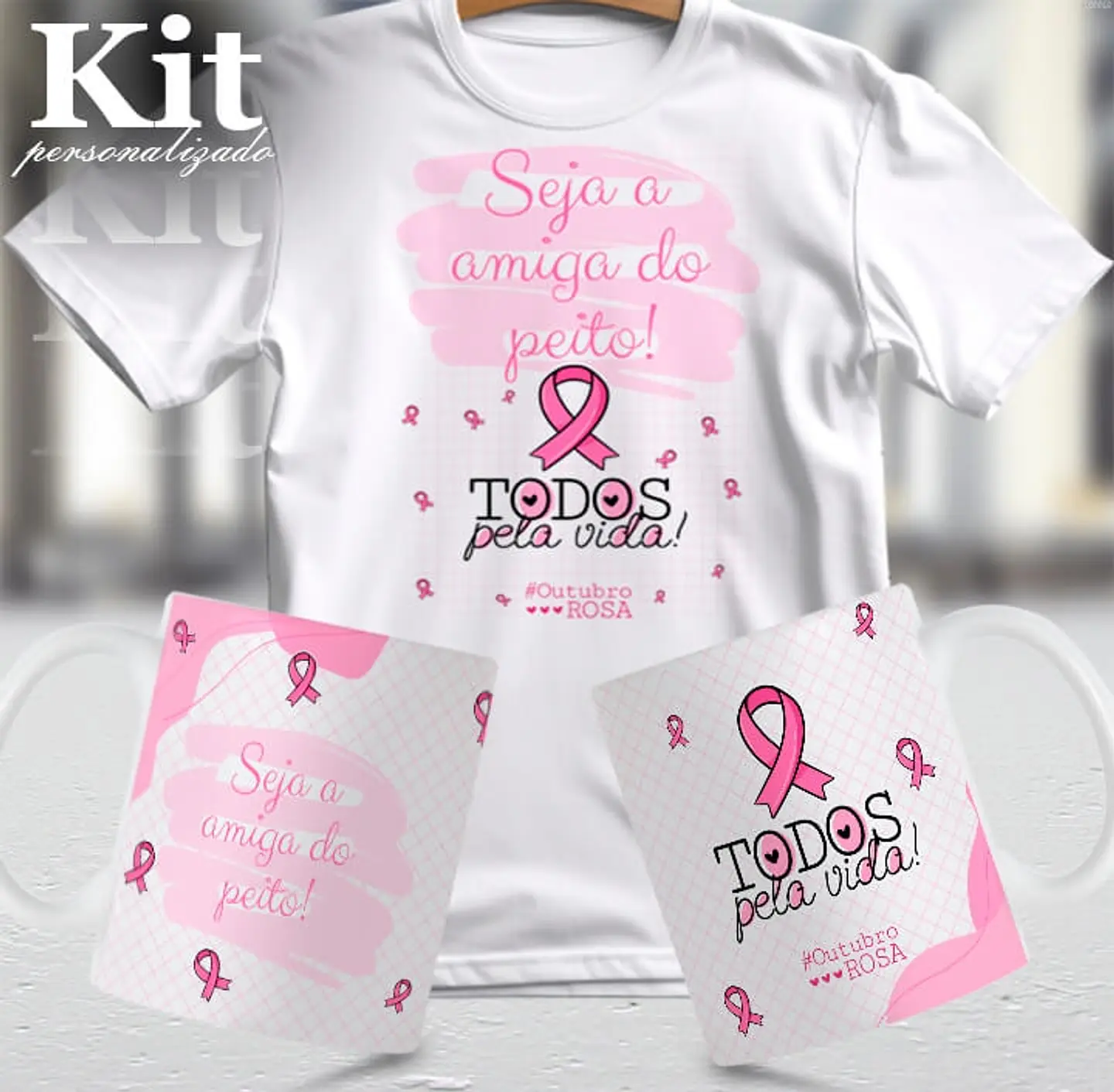 22 Artes para Canecas e Camisa Outubro Rosa Arquivo Editável 9