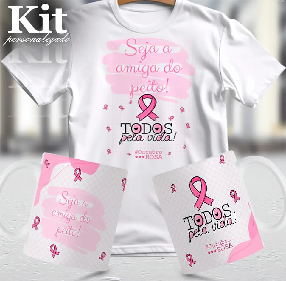 22 Artes para Canecas e Camisa Outubro Rosa Arquivo Editável 9