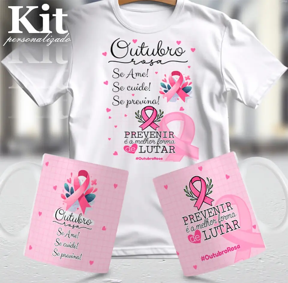 22 Artes para Canecas e Camisa Outubro Rosa Arquivo Editável 10