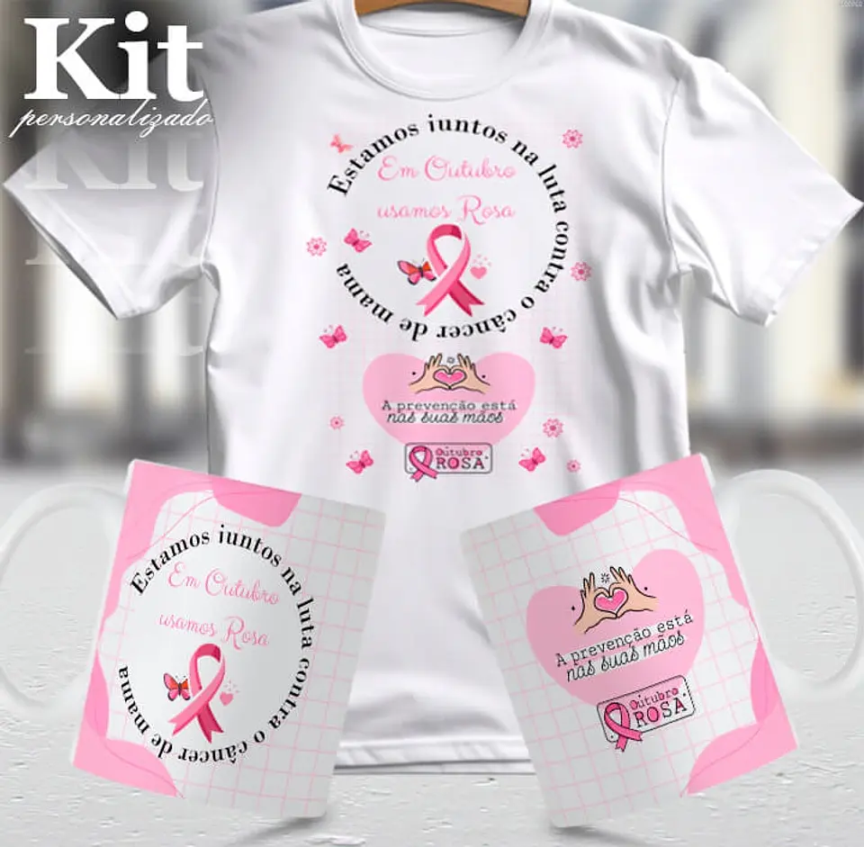 22 Artes para Canecas e Camisa Outubro Rosa Arquivo Editável 11