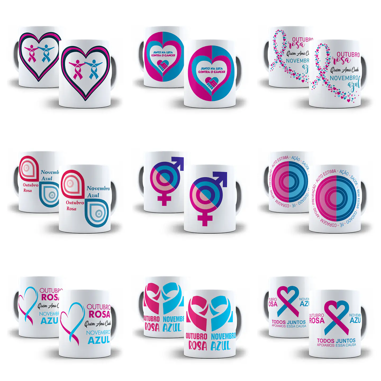 30 Artes para Canecas Outubro Rosa Arquivo Png  3