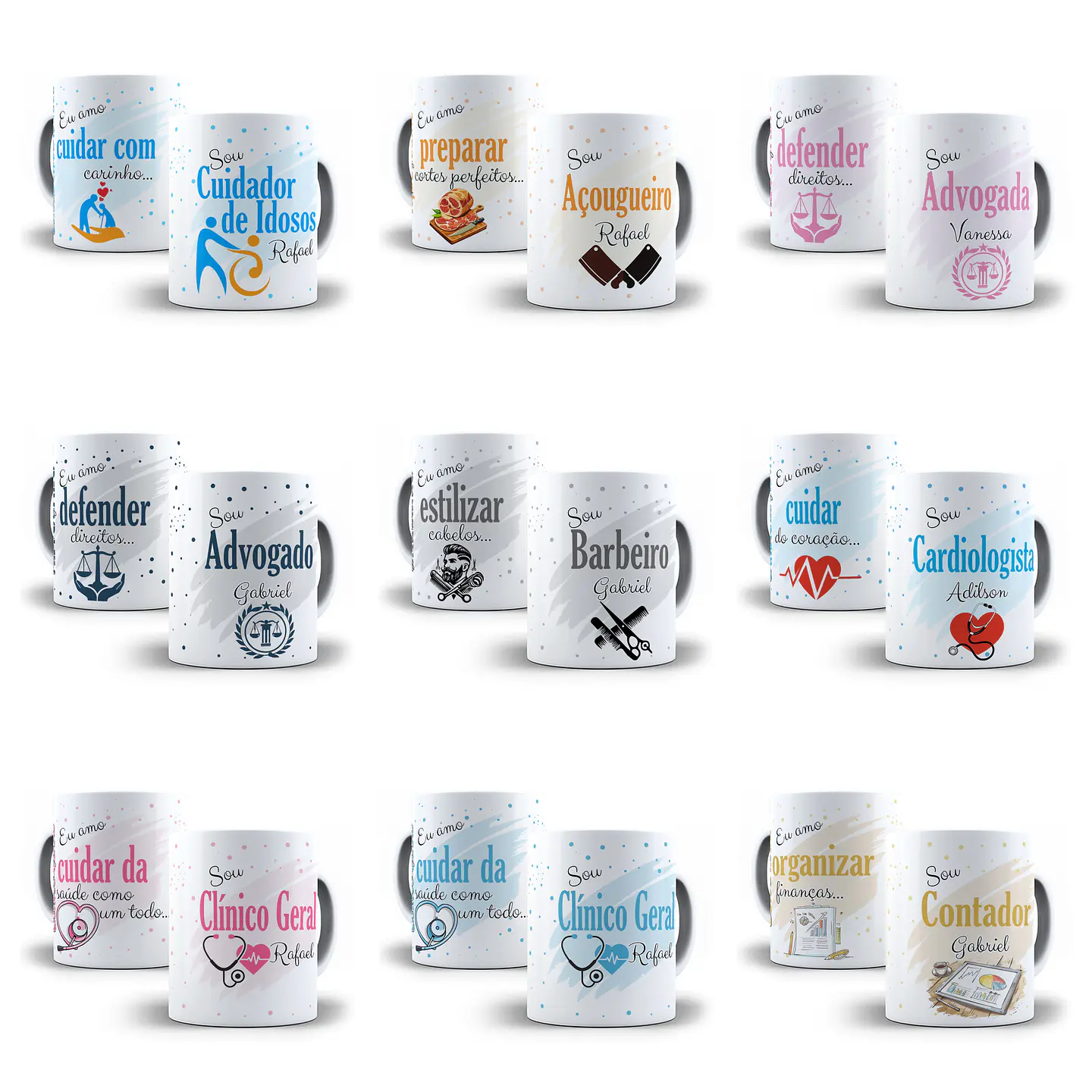 67 Artes para Caneca Profissões Arquivo Editável 1