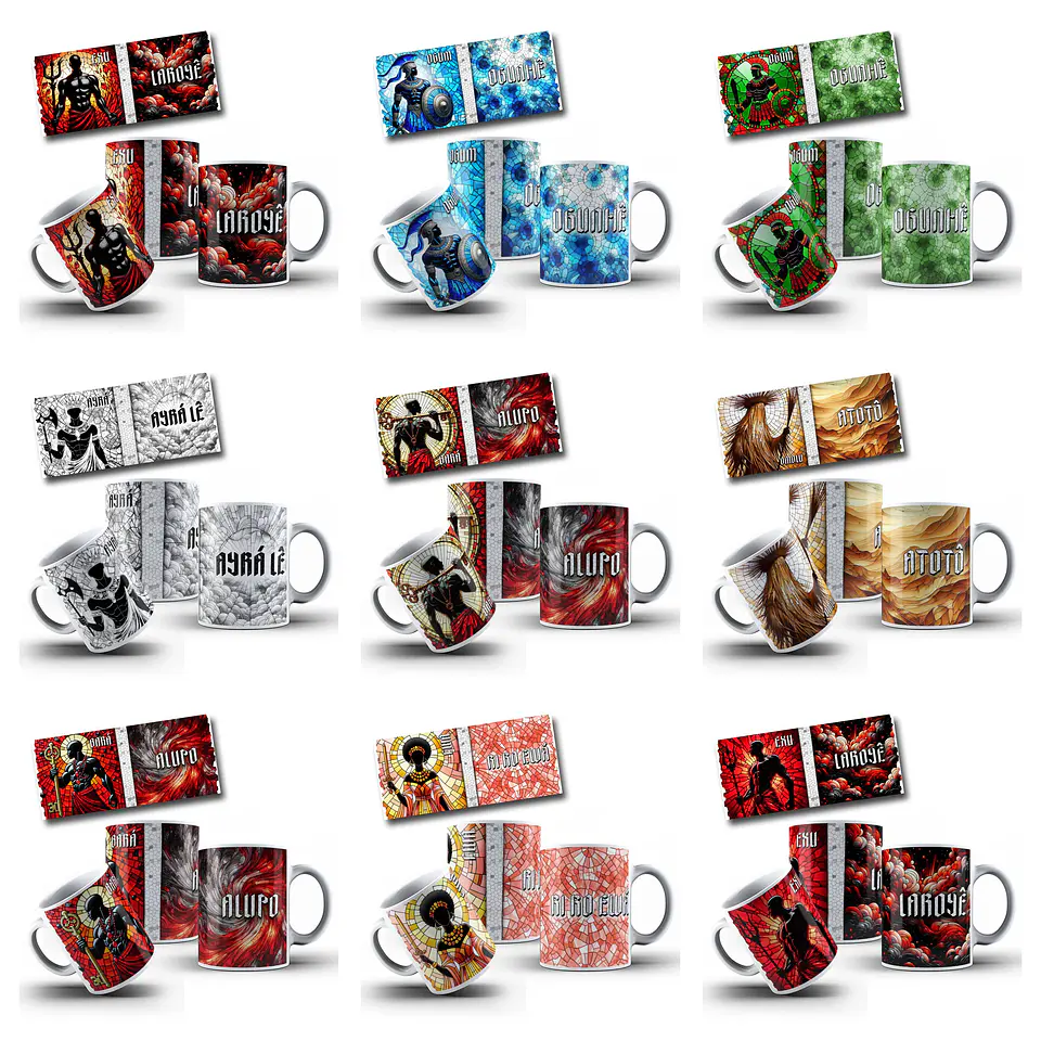 78 Artes para Caneca e Azulejo Orixás Vitral Arquivo em Jpg 1
