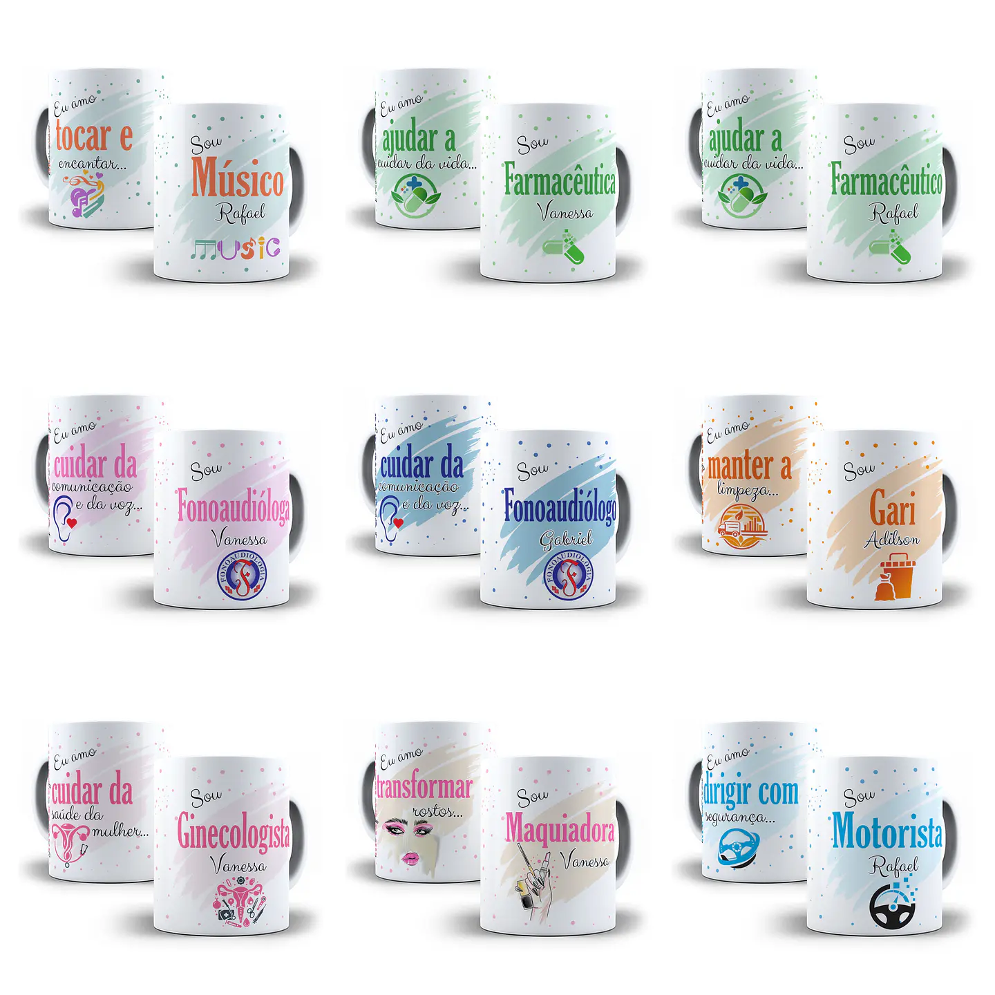 67 Artes para Caneca Profissões Arquivo Editável 4