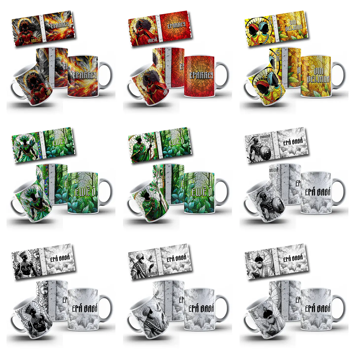 78 Artes para Caneca e Azulejo Orixás Vitral Arquivo em Jpg 4