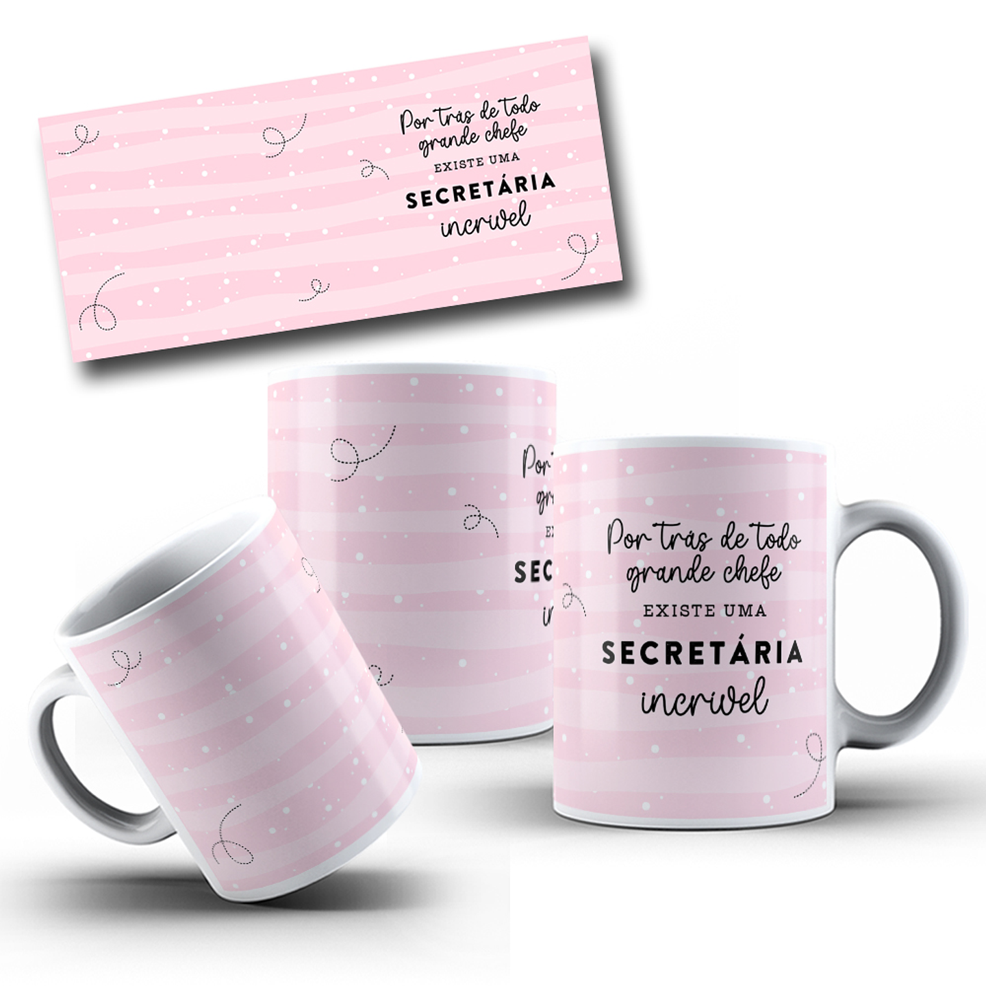 4 Artes para Caneca Secretária Arquivo em Jpg  4