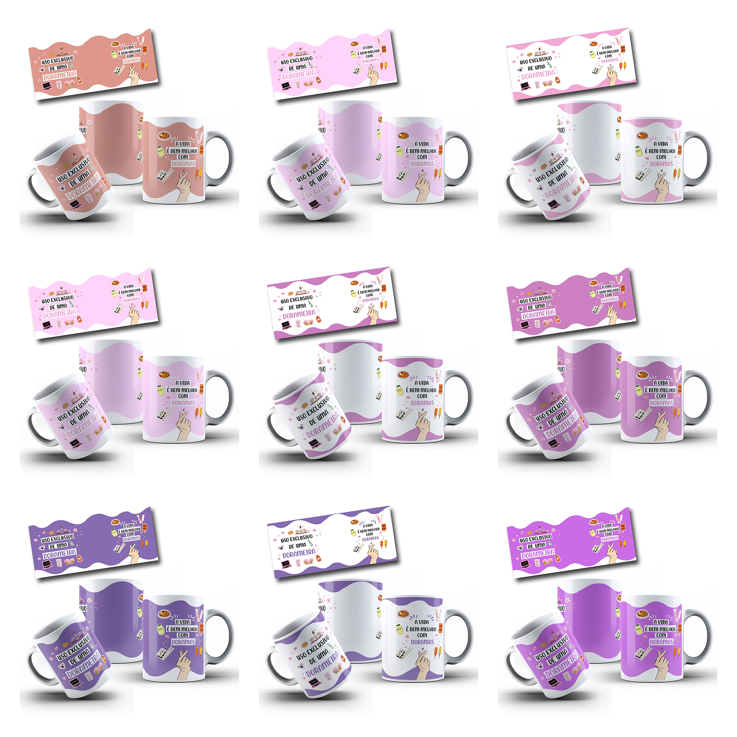 23 Artes para Caneca Uso Exclusivo Dorameira Arquivo em Png   2