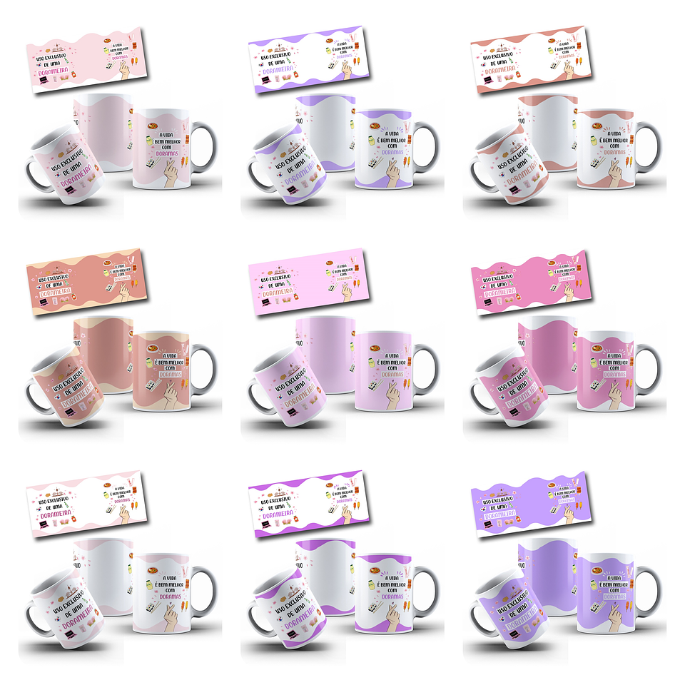 23 Artes para Caneca Uso Exclusivo Dorameira Arquivo em Png   4