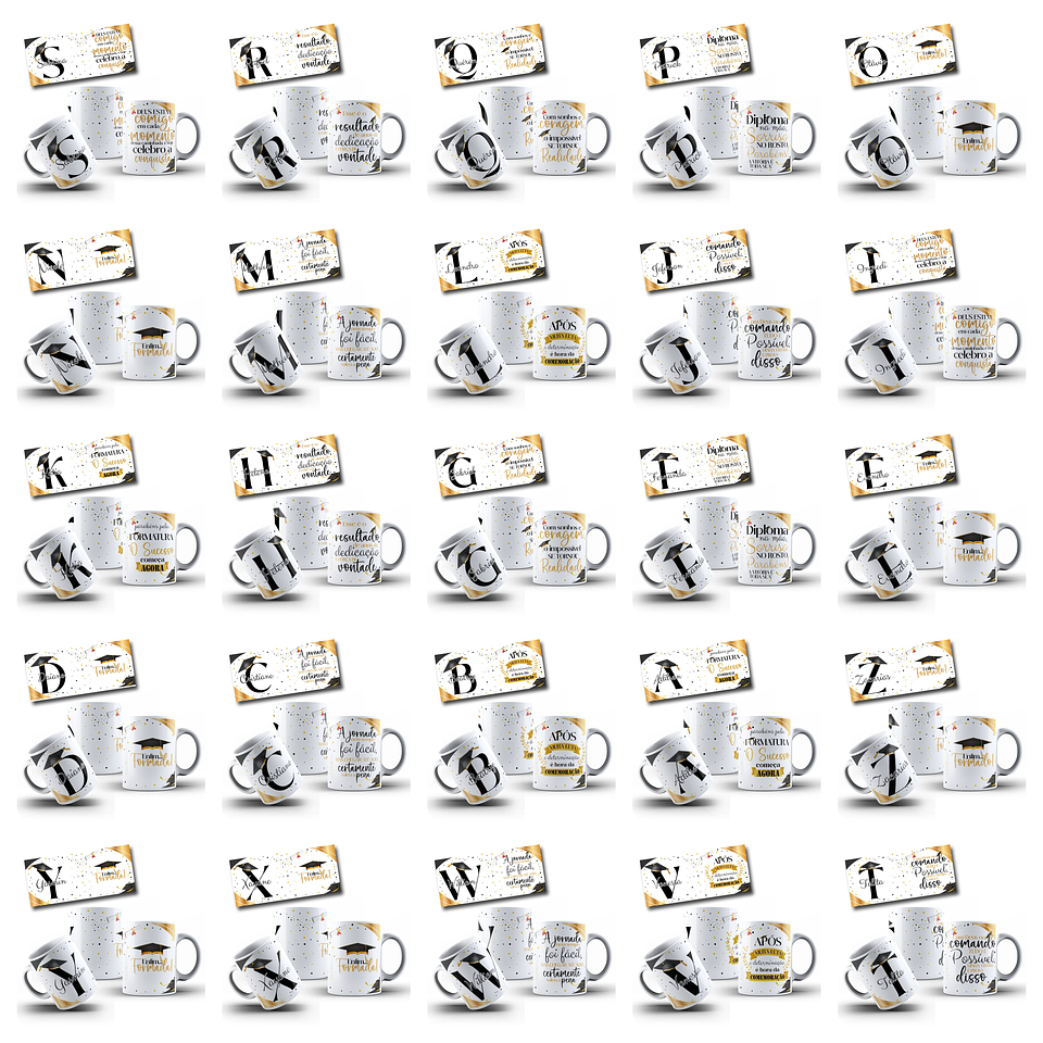 26 Artes para Caneca Alfabeto Formatura Arquivo em Jpg  5