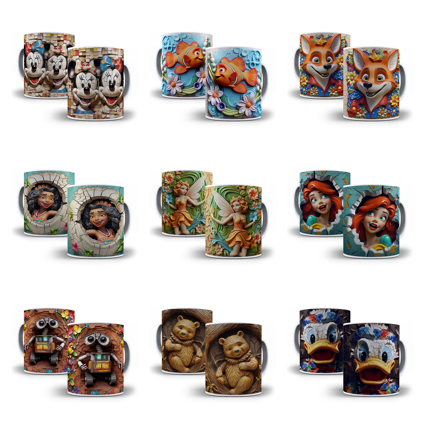 30 Artes para Caneca Personagens Disney 3D Arquivo em Jpg   5