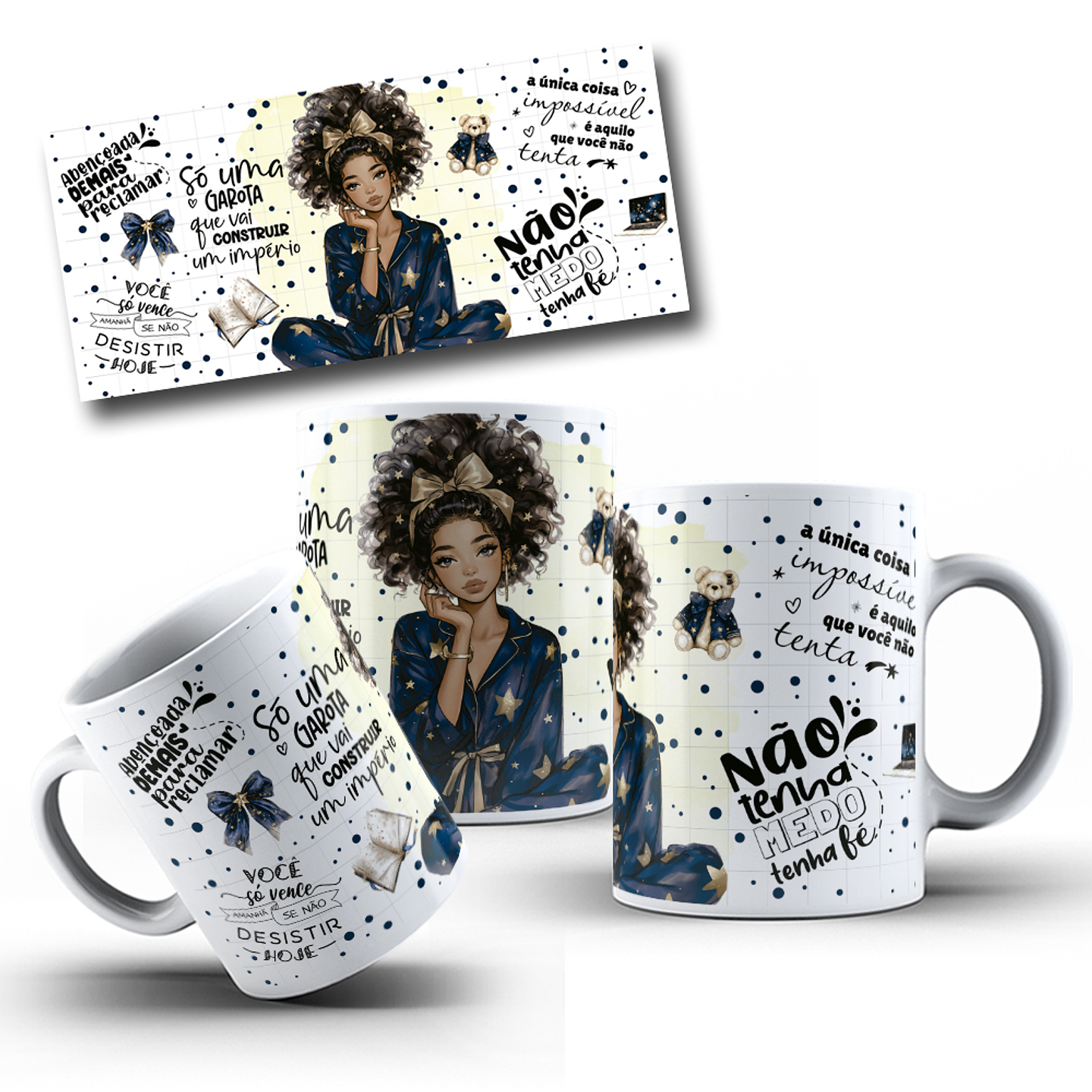 5 Artes para Caneca Frases Femininas Arquivo Editável  1