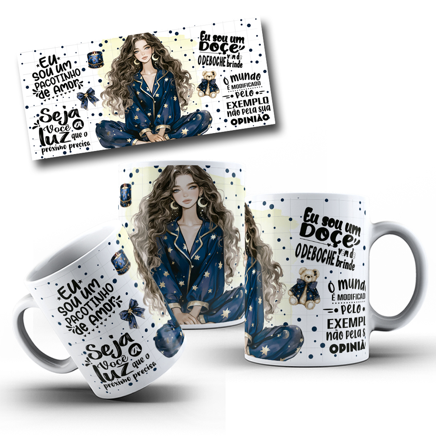 5 Artes para Caneca Frases Femininas Arquivo Editável  3