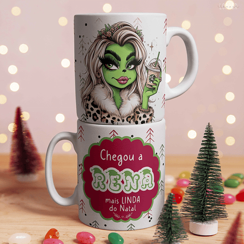 5 Artes para Caneca Meninas Grinch Natal Arquivo em Jpg