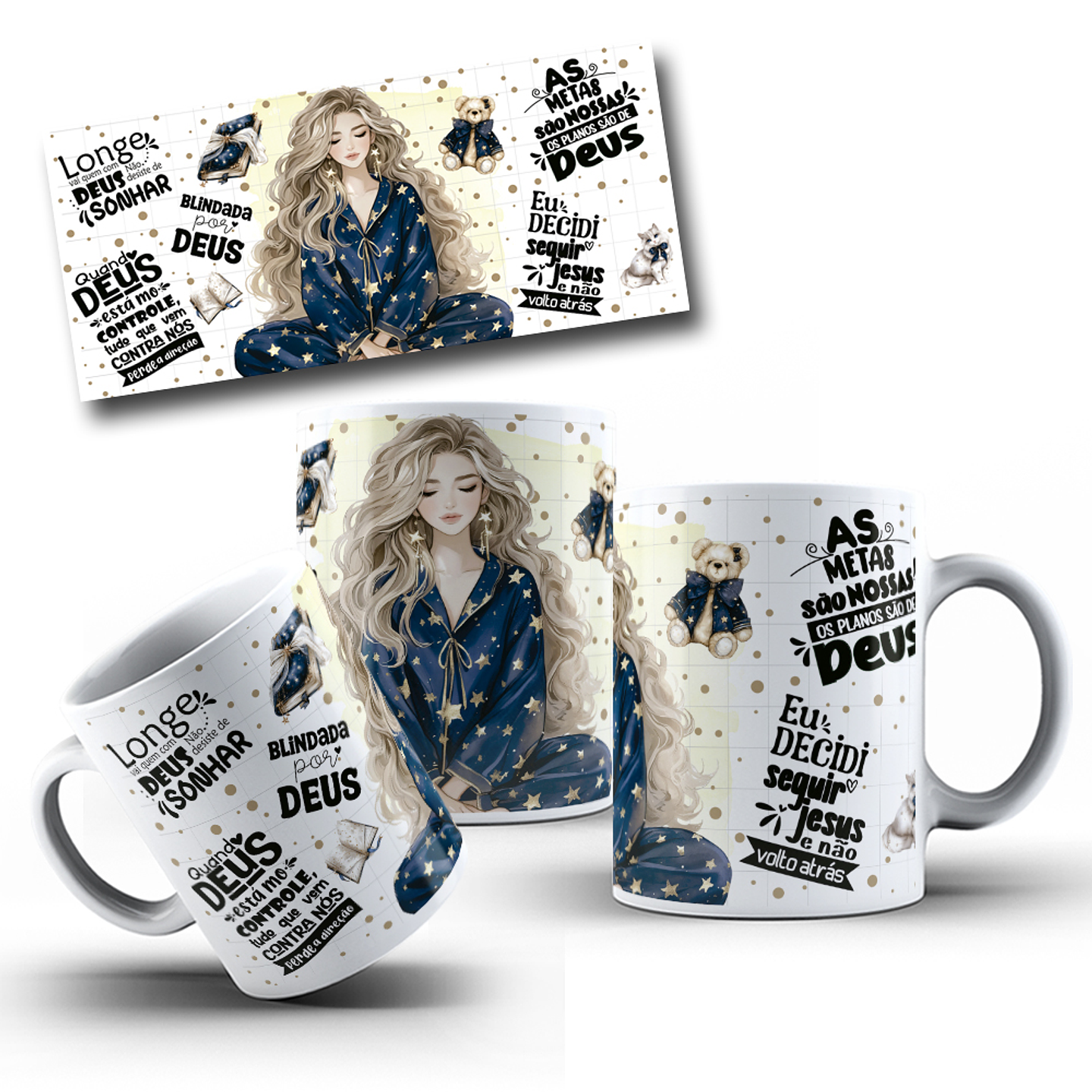 5 Artes para Caneca Frases Femininas Arquivo Editável  5