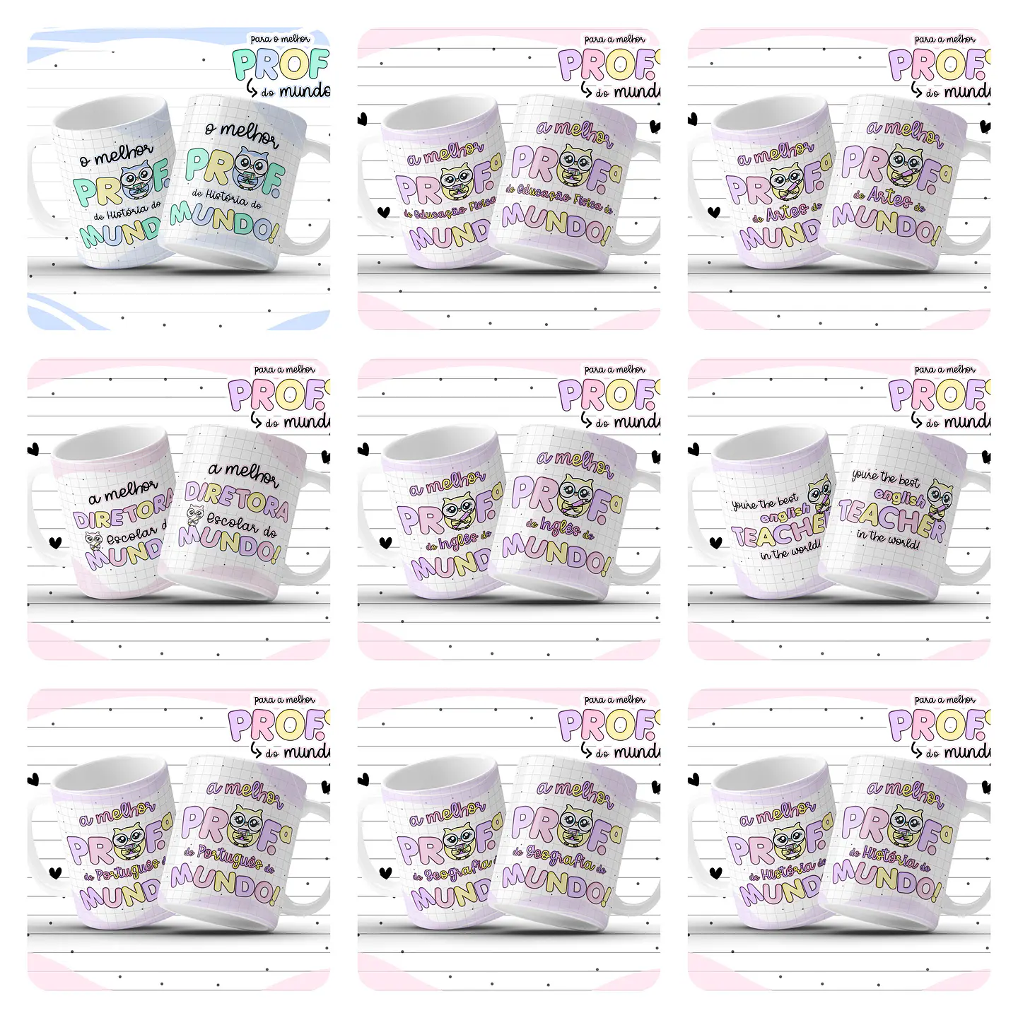 35 Artes para Caneca Dia dos Professores Corujinhas Arquivo em Jpg 3
