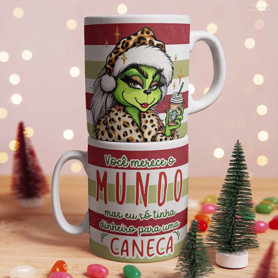 5 Artes para Caneca Meninas Grinch Natal Arquivo em Jpg 5