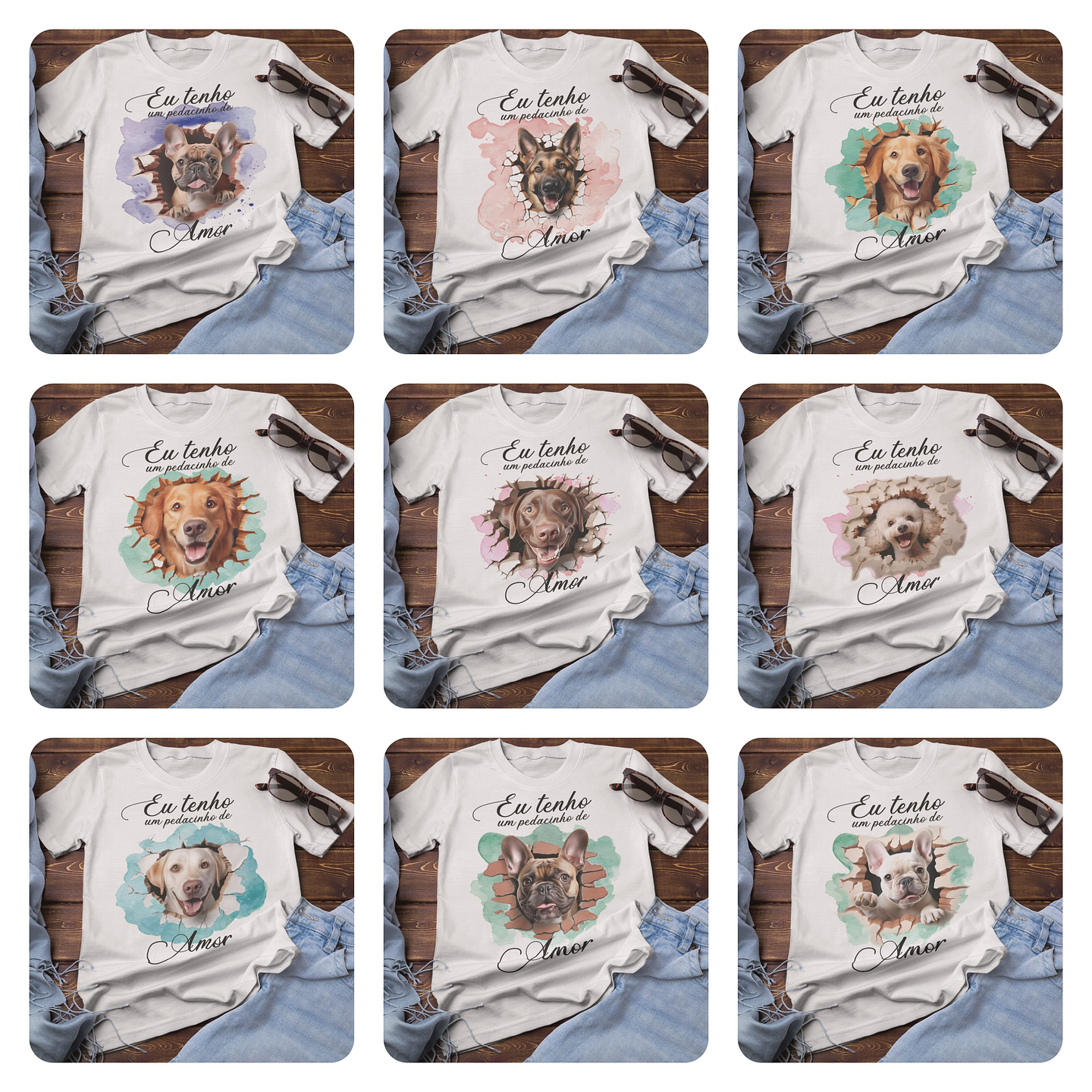 36 Artes para Camisas Pets Animais Arquivo em Png 2