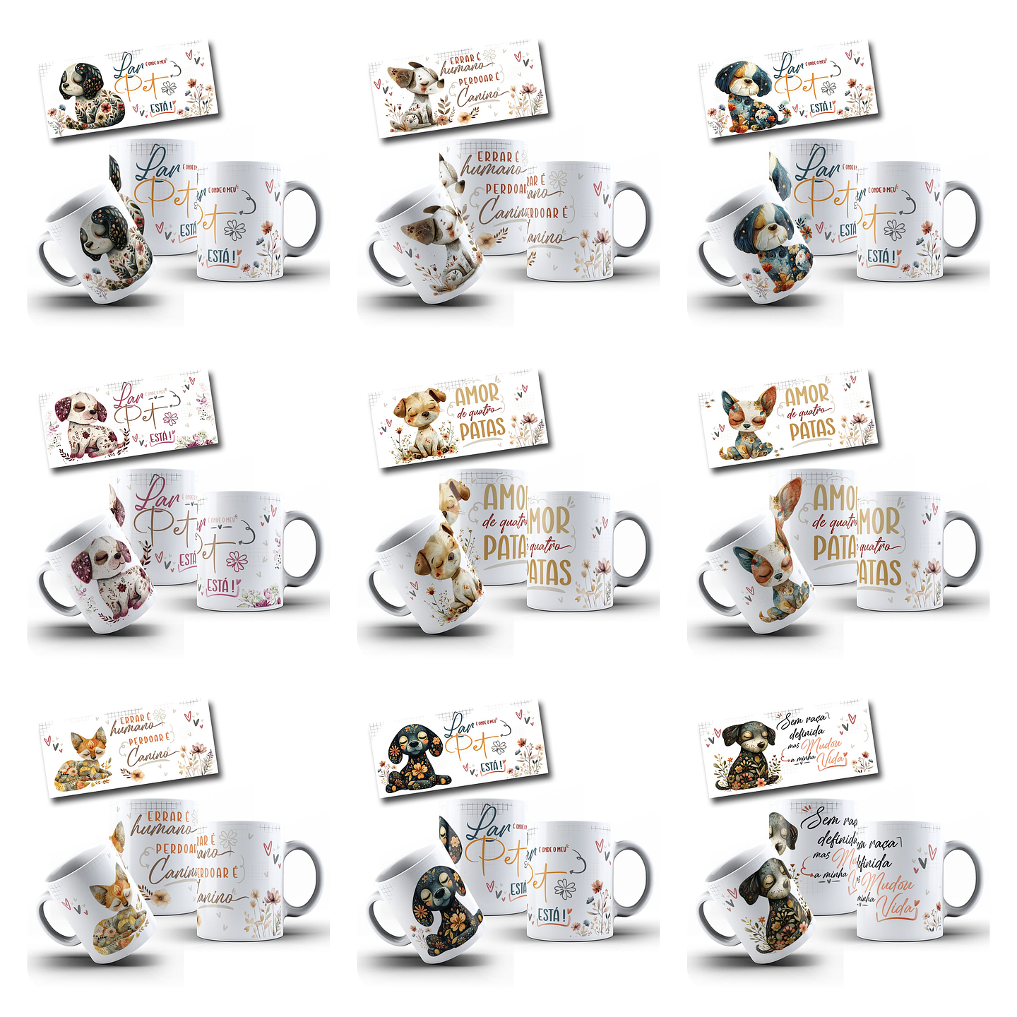 40 Artes para Canecas e Camisas Pets Doguinhos Arquivo em Png  3