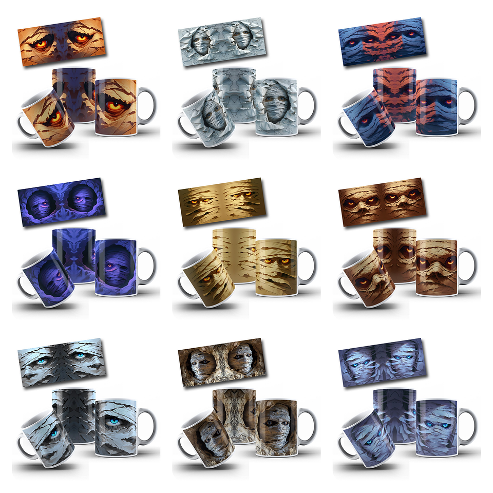 100 Artes para Canecas e Camisa Halloween Arquivo em Png 4