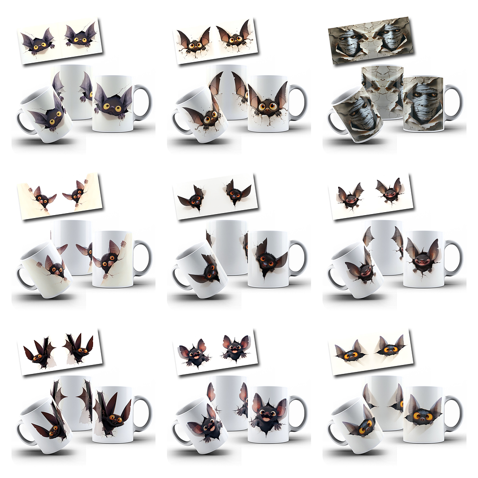 100 Artes para Canecas e Camisa Halloween Arquivo em Png 10