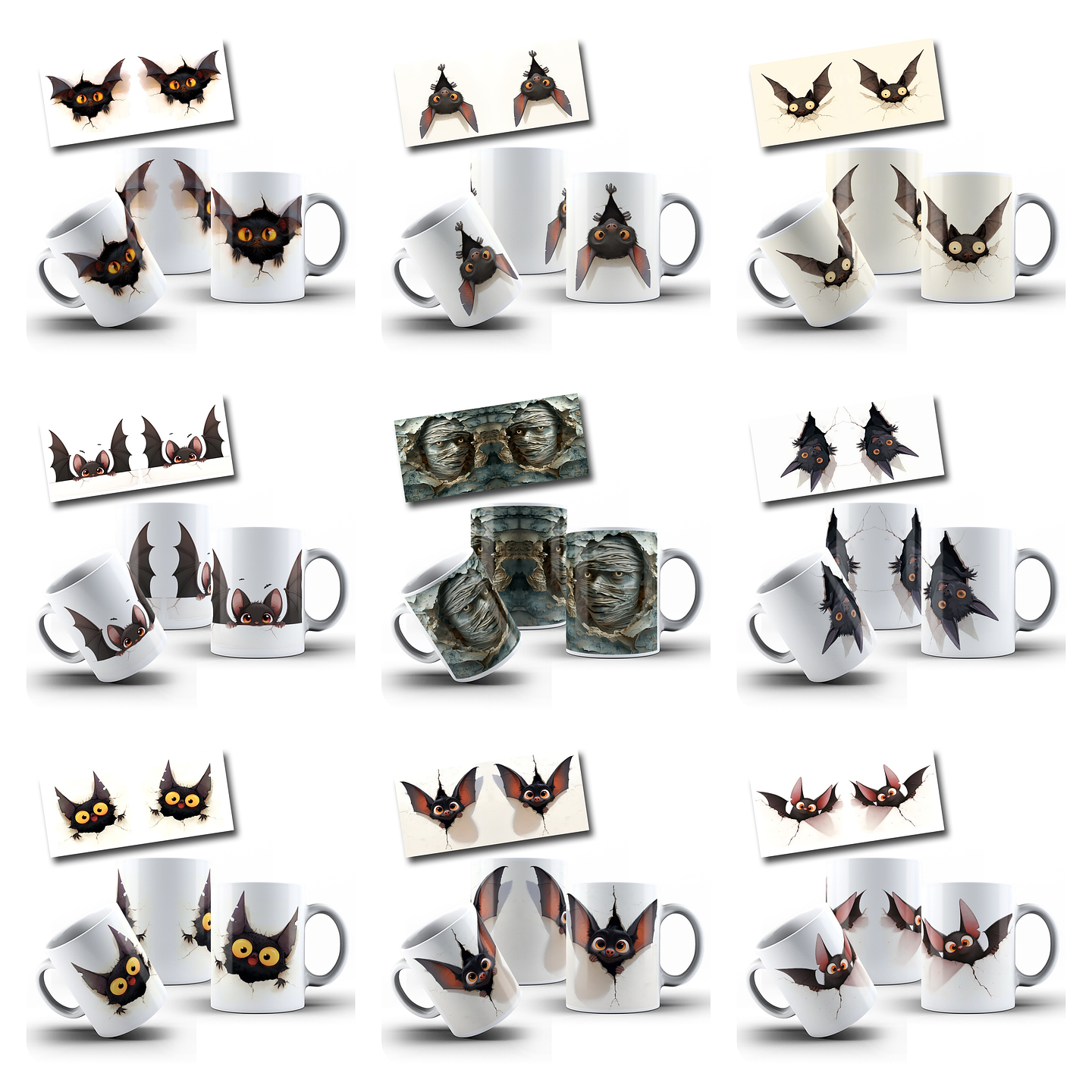 100 Artes para Canecas e Camisa Halloween Arquivo em Png 11