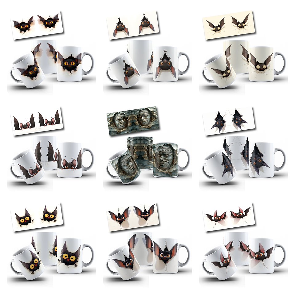 100 Artes para Canecas e Camisa Halloween Arquivo em Png 11