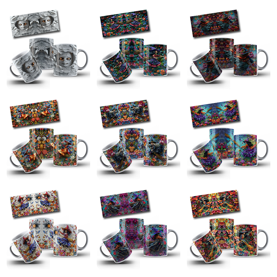 100 Artes para Canecas e Camisa Halloween Arquivo em Png 12