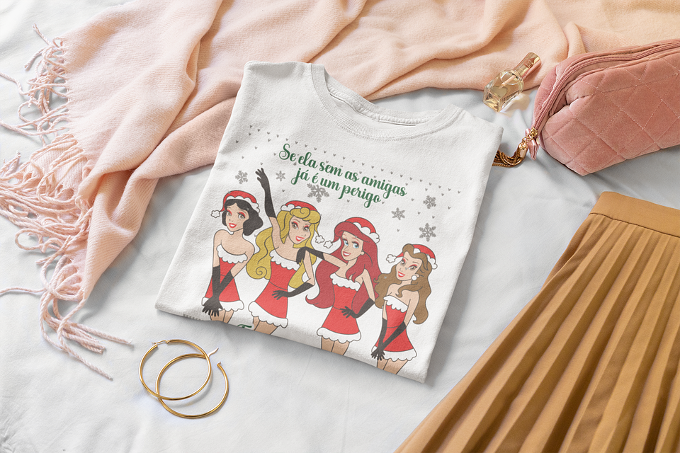 8 Artes para Camisa Natal Princesas Arquivo Editável  3
