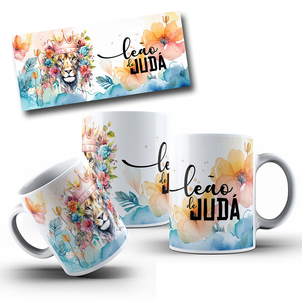 8 Artes para Caneca Leão de Judá Arquivo em Jpg 2