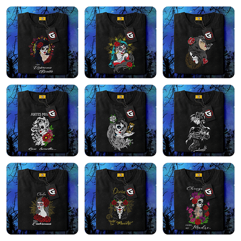 9 Artes para Camisa Caveira Mexicana Arquivo em Png