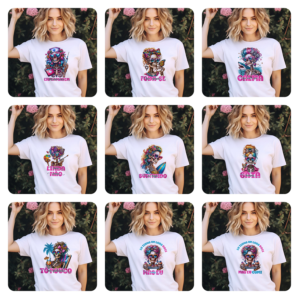 10 Artes para Camisa Caveiras Frases Engraçadas Arquivo Editável 1