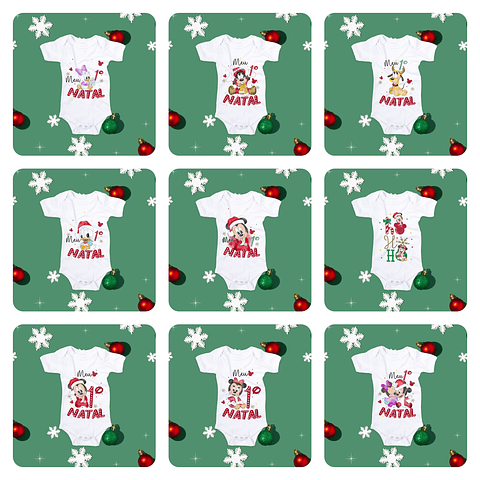 10 Artes para Camisa ou Body Meu Primeiro Natal Arquivo em Png