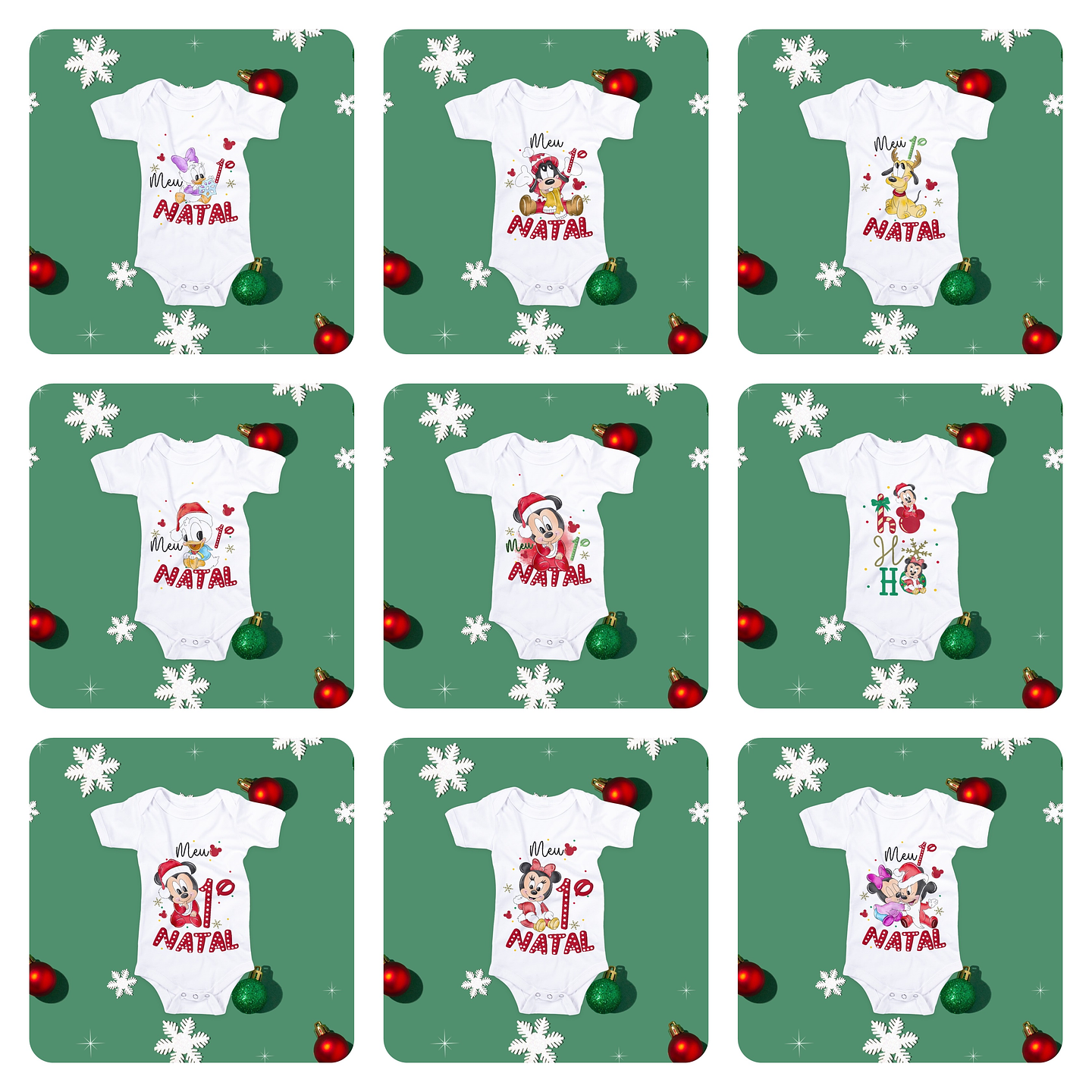 10 Artes para Camisa ou Body Meu Primeiro Natal Arquivo em Png 1