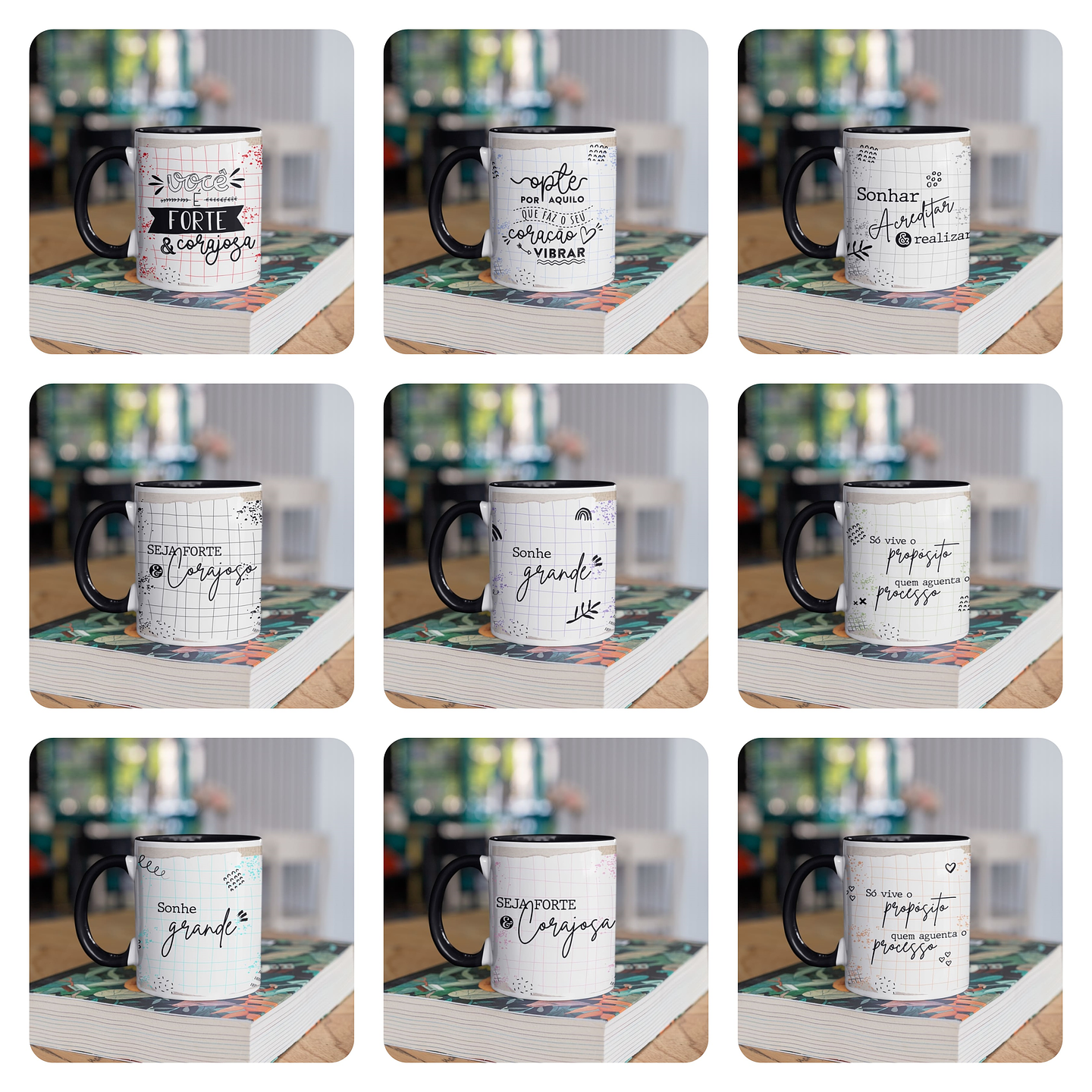 10 Artes para Caneca Frases Seja Forte e Corajosa Arquivo em Png 1