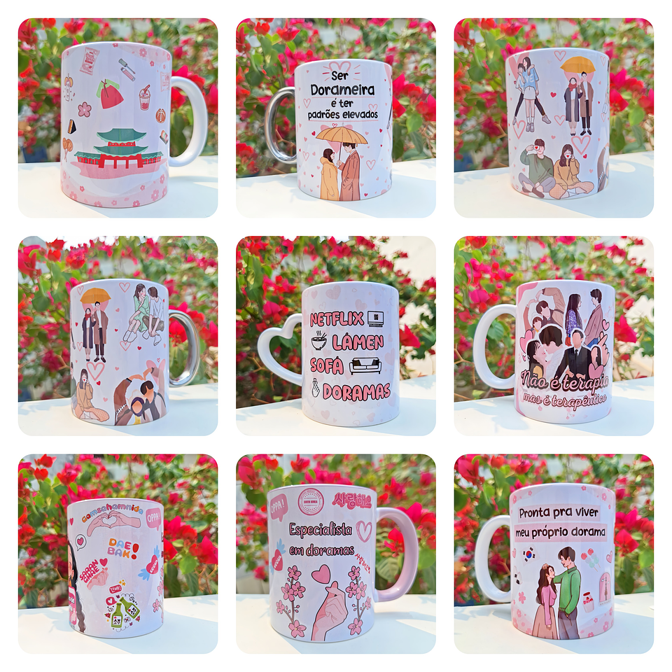 10 Artes para Caneca Doramas Desenho Arquivo em Jpg 2