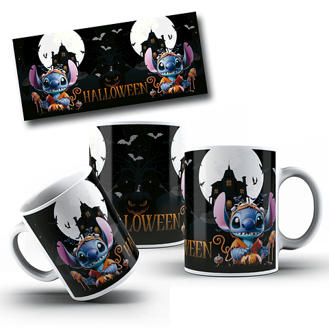 10 Artes para Caneca Stitch Halloween Arquivo em Jpg 