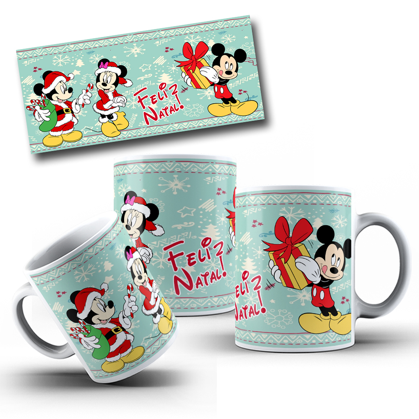 10 Artes para Caneca Natal Stitch e Mickey Arquivo em Jpg 5