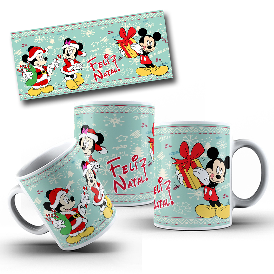 10 Artes para Caneca Natal Stitch e Mickey Arquivo em Jpg 5