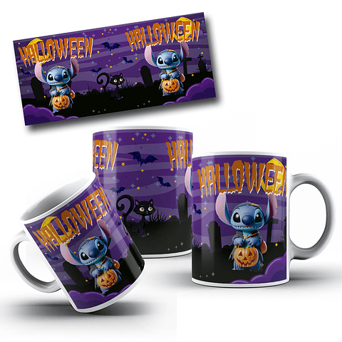 10 Artes para Caneca Stitch Halloween Arquivo em Jpg 