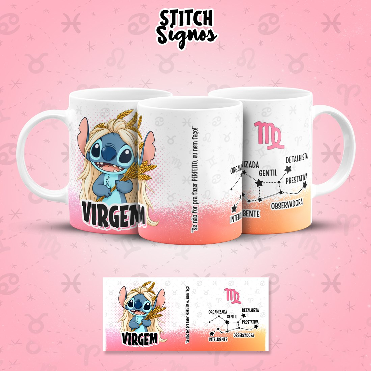 12 Artes para Caneca Stitch Signos Arquivo em Jpg  1