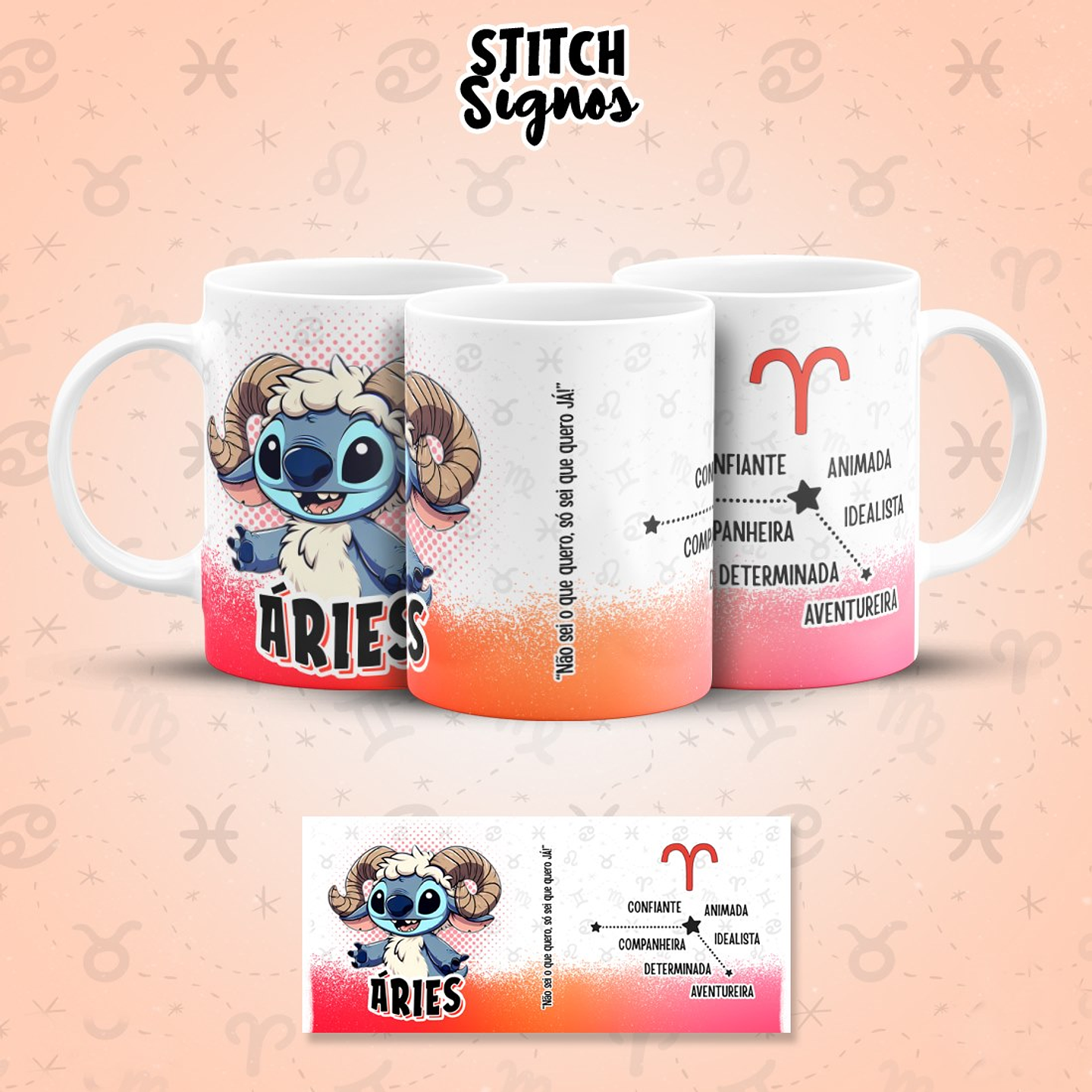 12 Artes para Caneca Stitch Signos Arquivo em Jpg  3